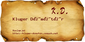Kluger Dömötör névjegykártya
